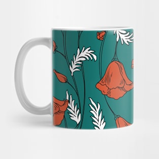 Art Nouveau Poppy Pattern Mug